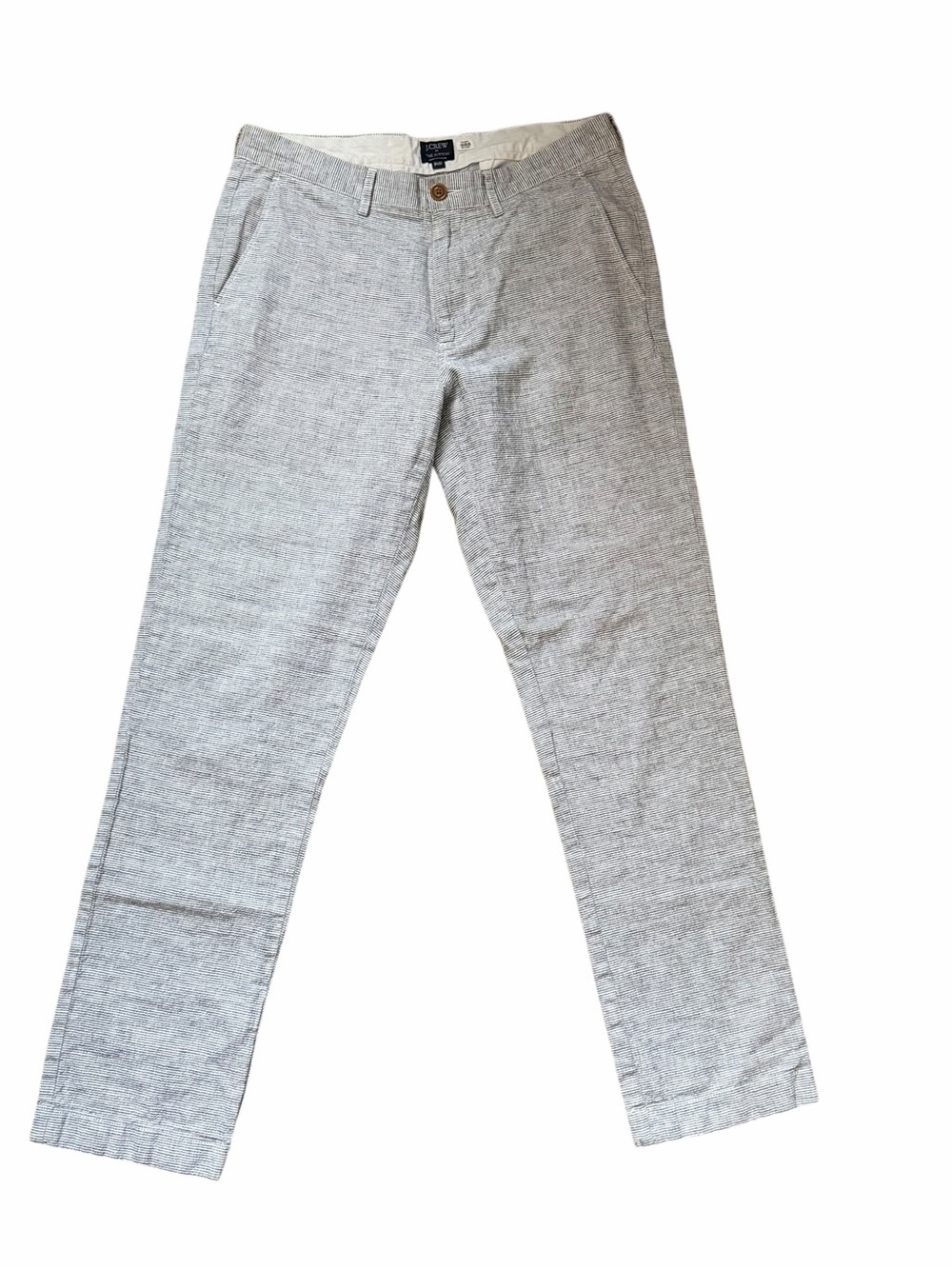 J. Crew Men’s Light Gray Linen-Blend Chinos